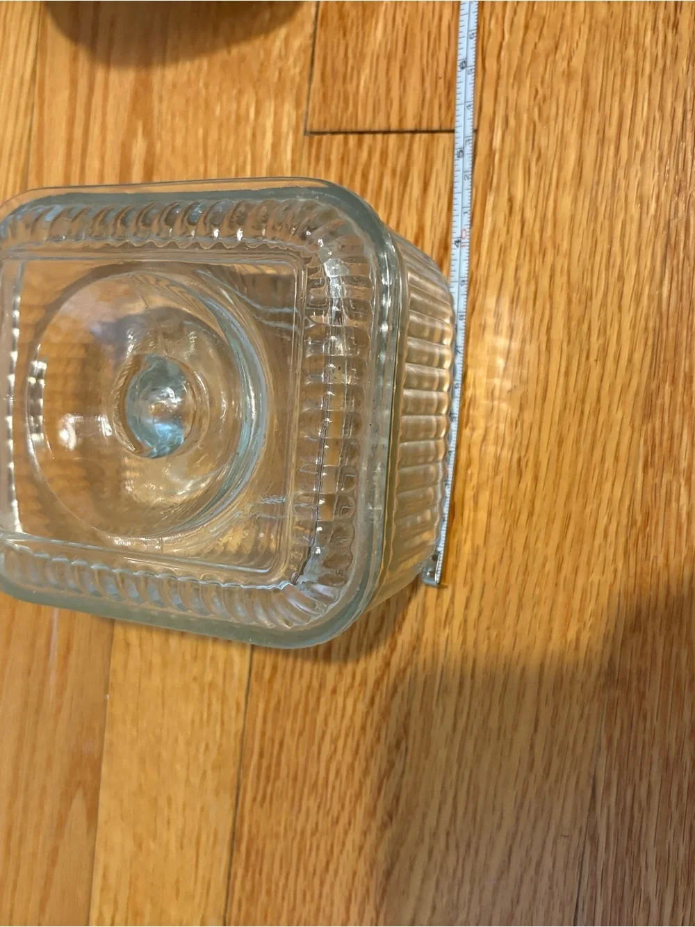 Vintage Anchor Hocking Refrigerator Dish. Clear Glass Lidded Storage Dish